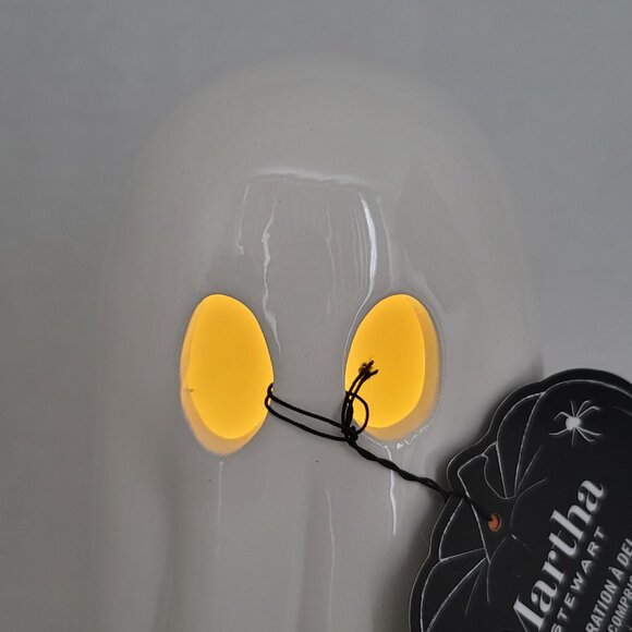 Martha Stewart Halloween Decor LED Lights Up White Ceramic Spooky Ghost 8.75 in - Picture 13 of 15